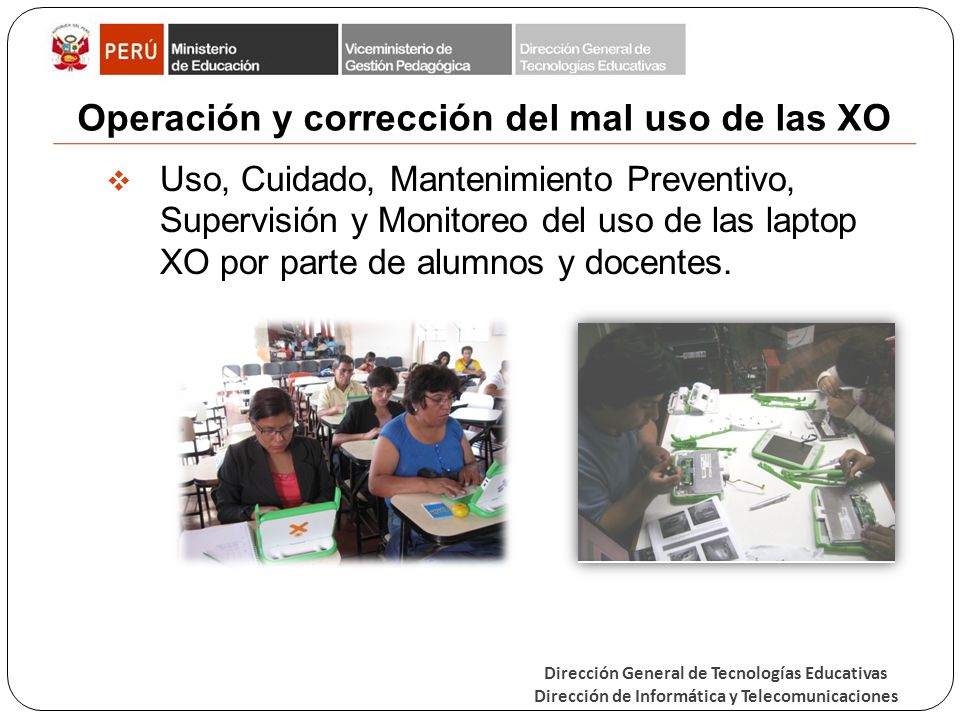 Operación y corrección del mal uso de las XO