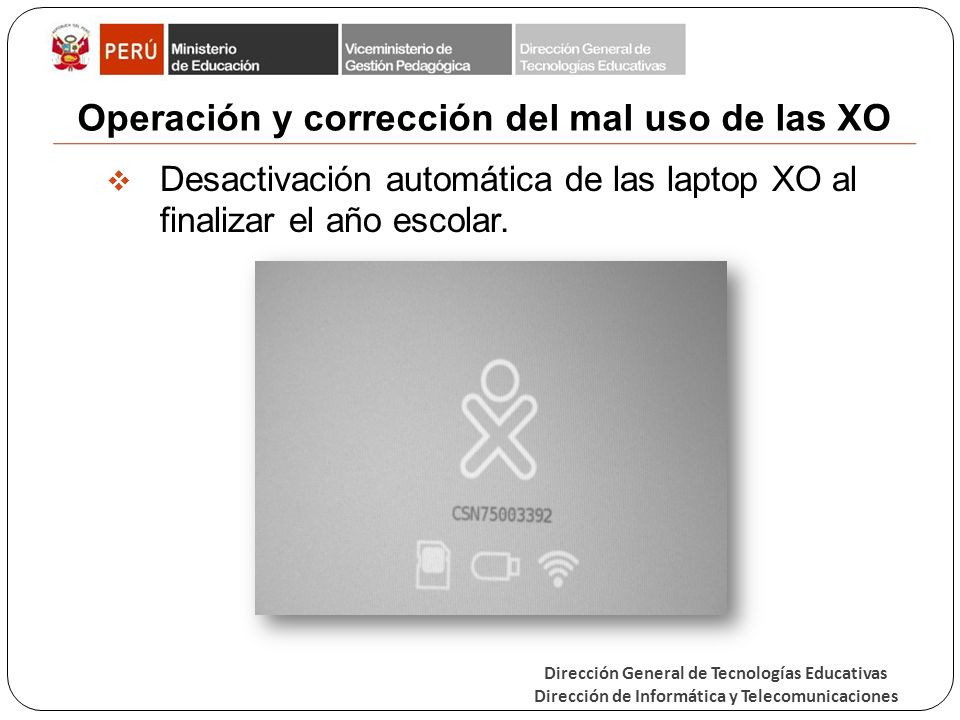Operación y corrección del mal uso de las XO