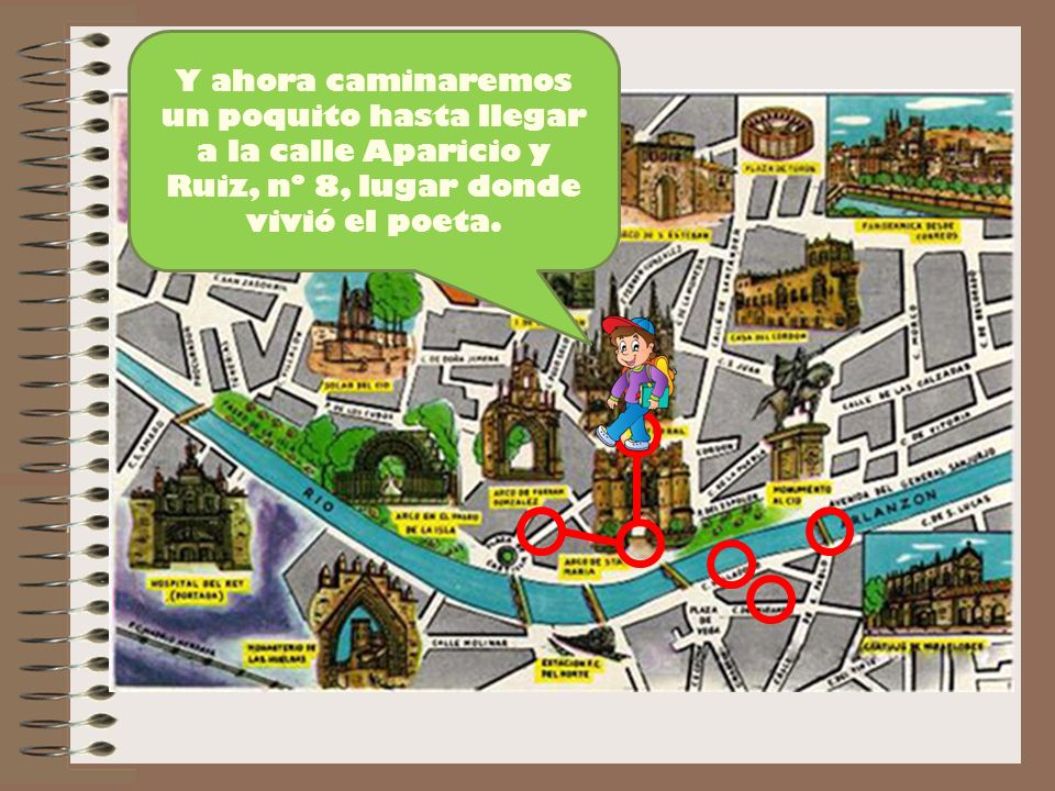 Y ahora caminaremos un poquito hasta llegar a la calle Aparicio y Ruiz, nº 8, lugar donde vivió el poeta.
