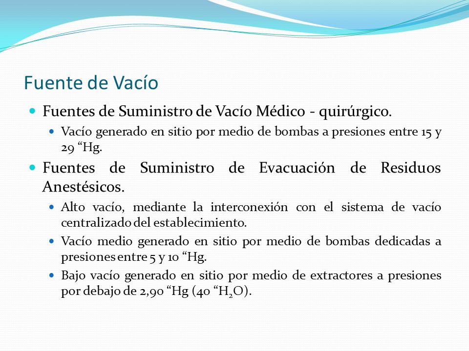 Fuente de Vacío Fuentes de Suministro de Vacío Médico - quirúrgico.