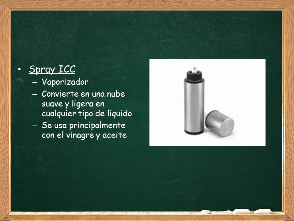 Spray ICC Vaporizador. Convierte en una nube suave y ligera en cualquier tipo de líquido.