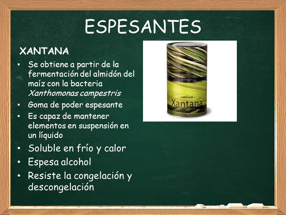 ESPESANTES XANTANA Soluble en frío y calor Espesa alcohol