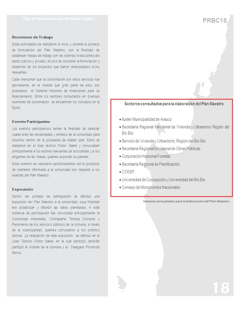 18 PRBC18 Sectores consultados para la elaboración del Plan Maestro