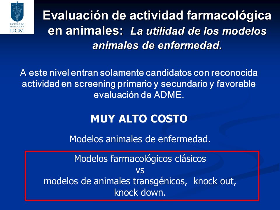Evaluación de actividad farmacológica en animales: La utilidad de los modelos animales de enfermedad.