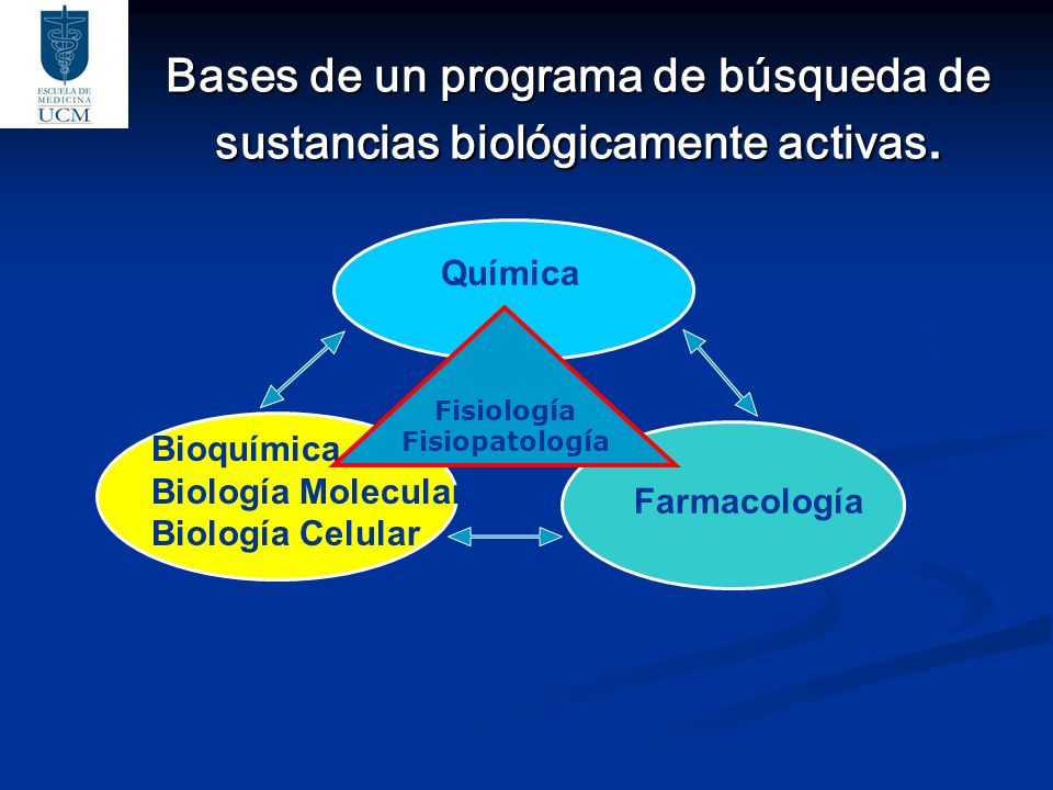 Bases de un programa de búsqueda de sustancias biológicamente activas.