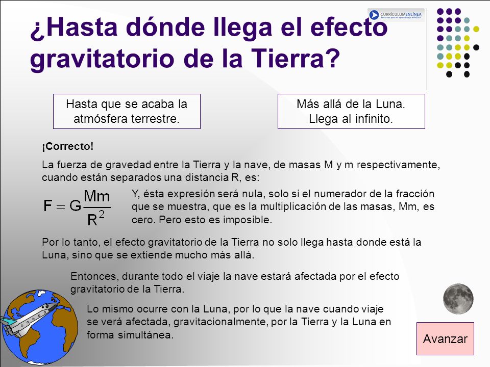 ¿Hasta dónde llega el efecto gravitatorio de la Tierra
