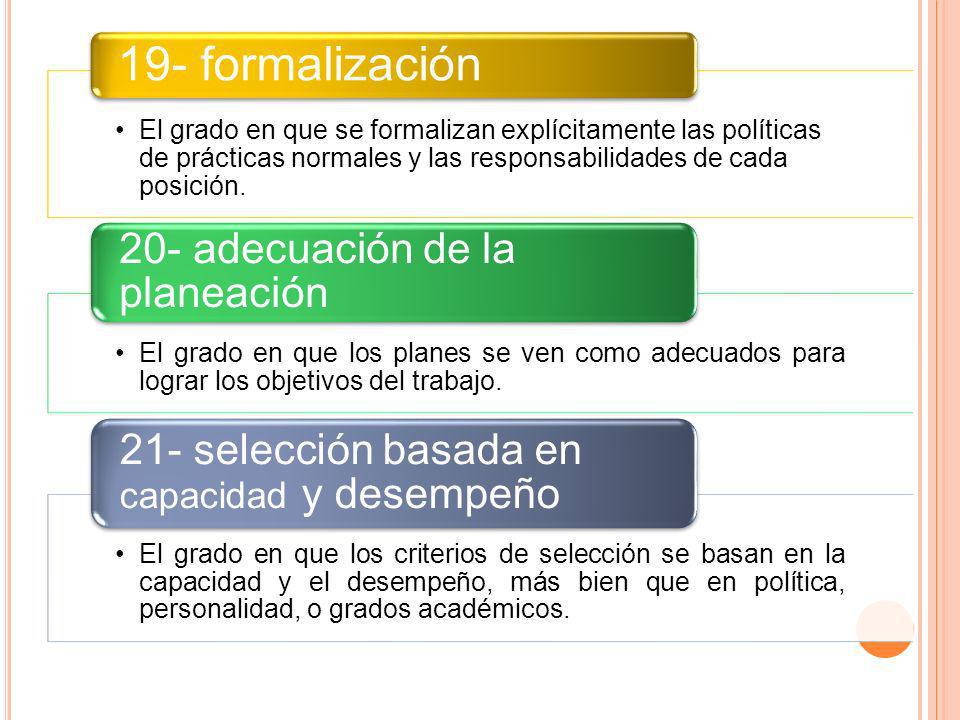 19- formalización 21- selección basada en capacidad y desempeño