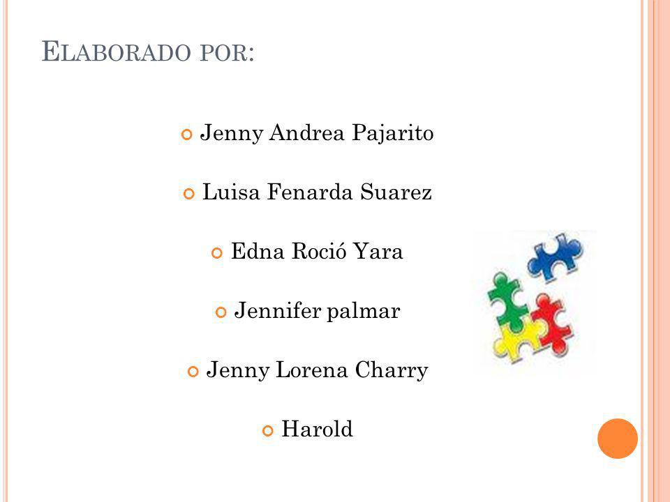 Elaborado por: Jenny Andrea Pajarito Luisa Fenarda Suarez