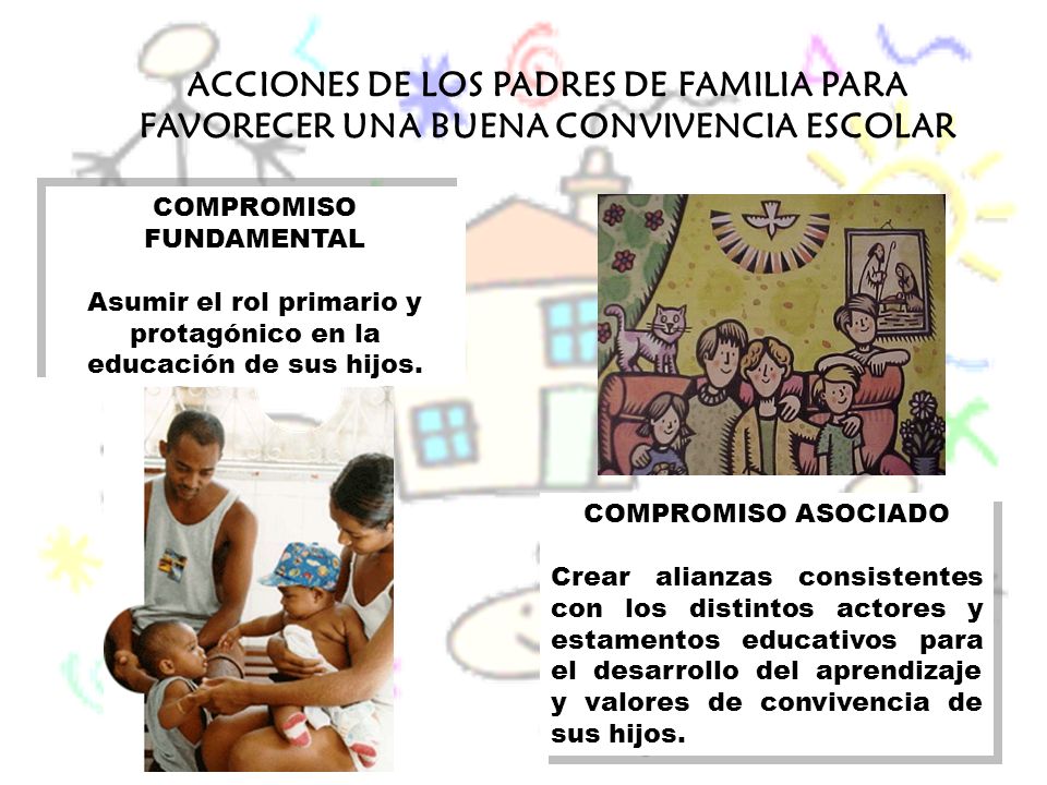 ACCIONES DE LOS PADRES DE FAMILIA PARA FAVORECER UNA BUENA CONVIVENCIA ESCOLAR