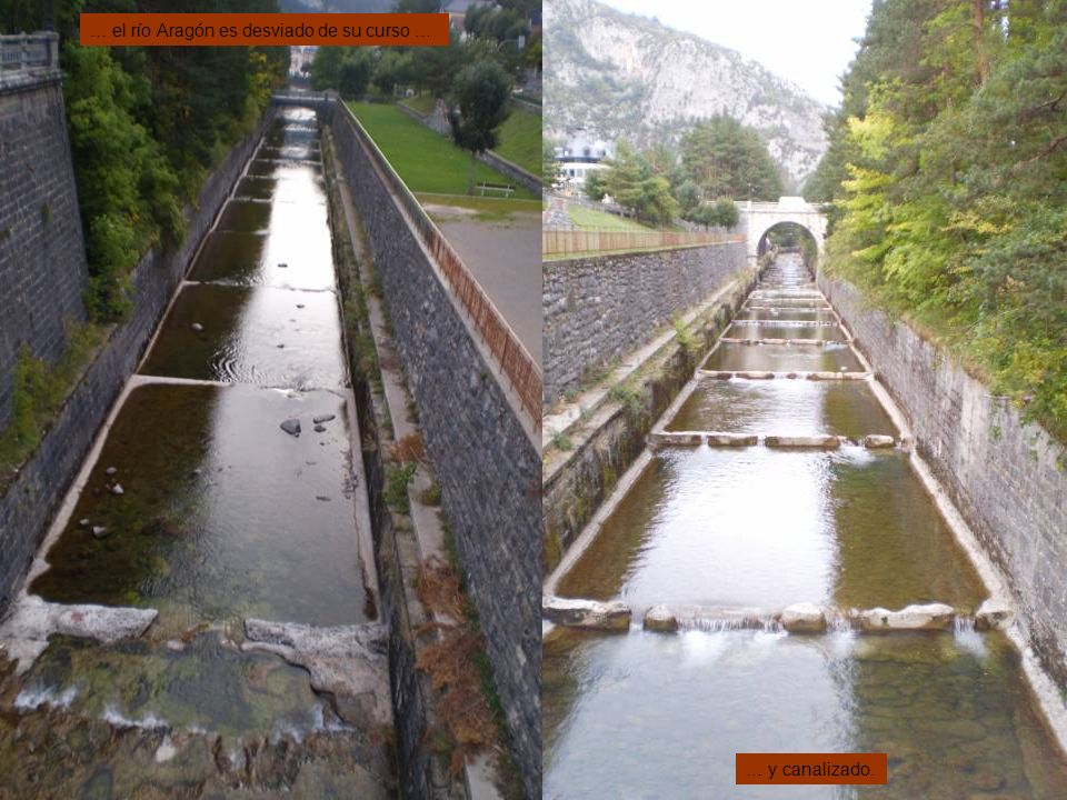 … el río Aragón es desviado de su curso …
