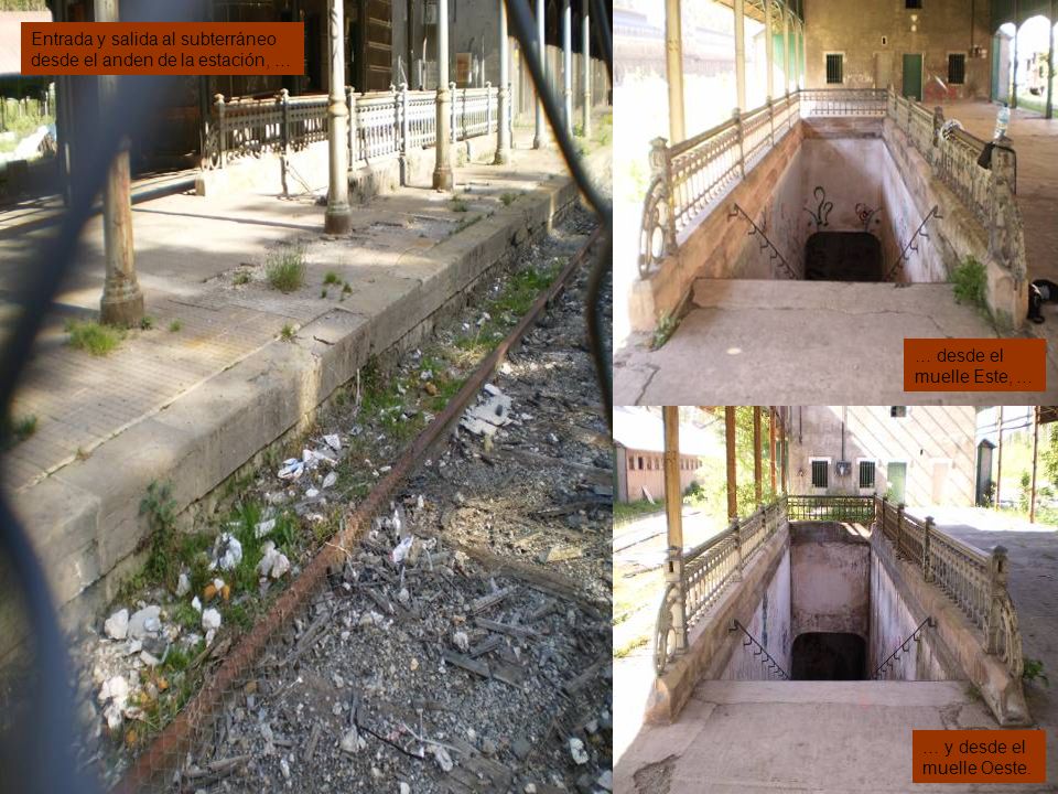 Entrada y salida al subterráneo desde el anden de la estación, …