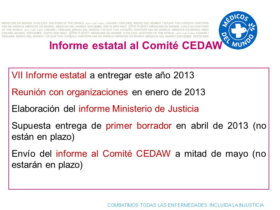 Informe estatal al Comité CEDAW