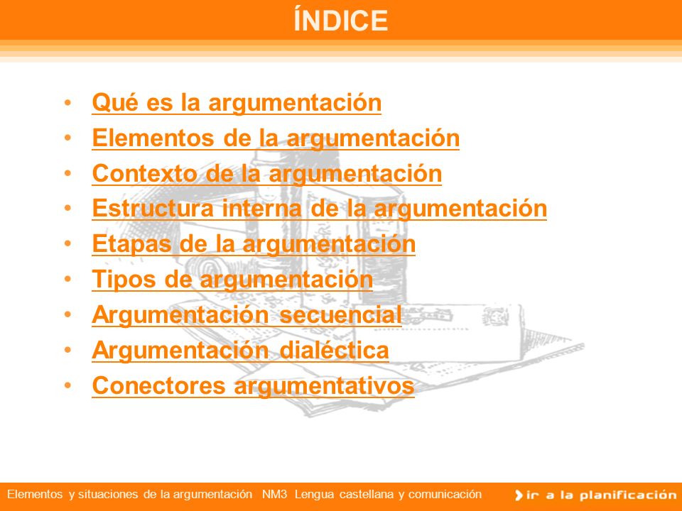 ÍNDICE Qué es la argumentación Elementos de la argumentación