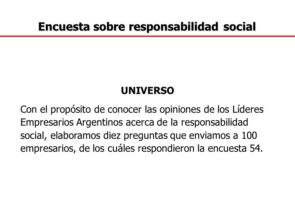 Encuesta sobre responsabilidad social