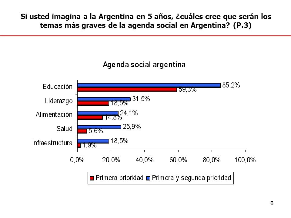 Si usted imagina a la Argentina en 5 años, ¿cuáles cree que serán los temas más graves de la agenda social en Argentina.