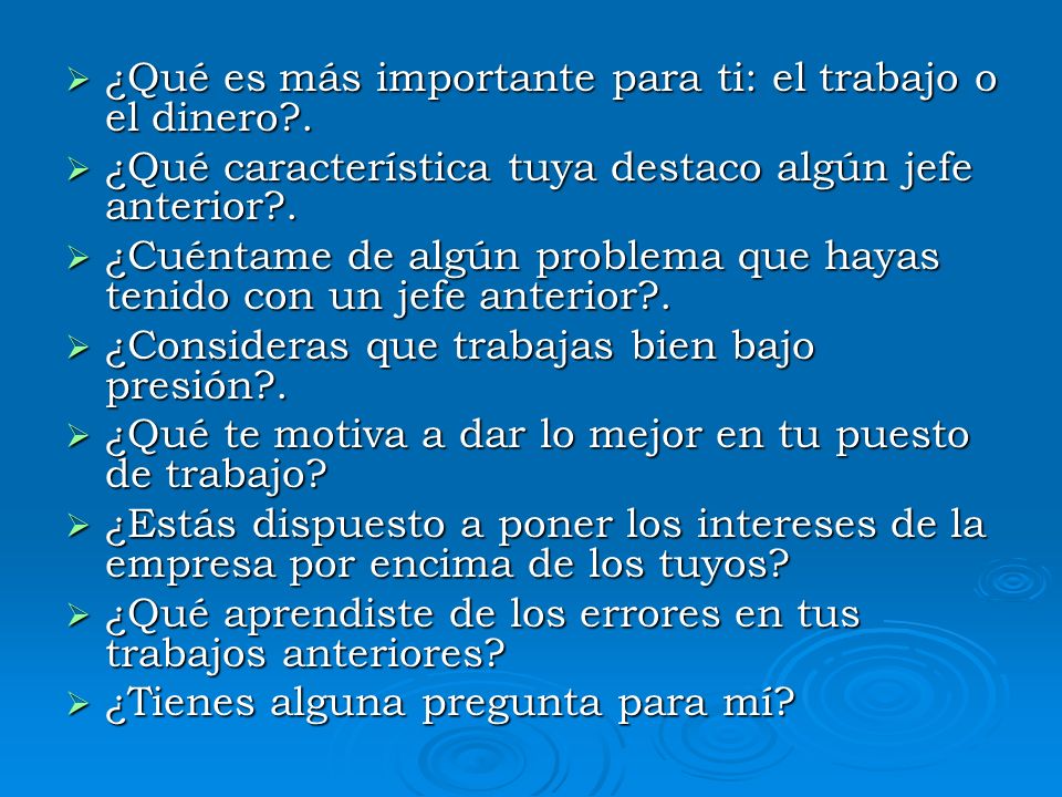 ¿Qué es más importante para ti: el trabajo o el dinero .