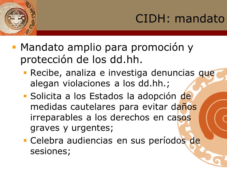 CIDH: mandato Mandato amplio para promoción y protección de los dd.hh.