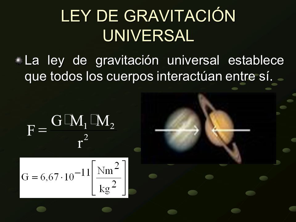 LEY DE GRAVITACIÓN UNIVERSAL