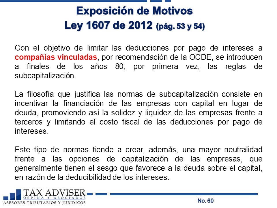Exposición de Motivos Ley 1607 de 2012 (pág. 53 y 54)