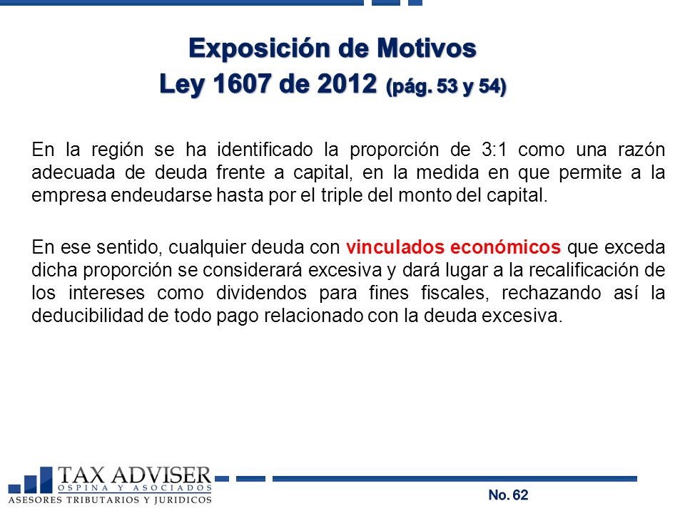 Exposición de Motivos Ley 1607 de 2012 (pág. 53 y 54)