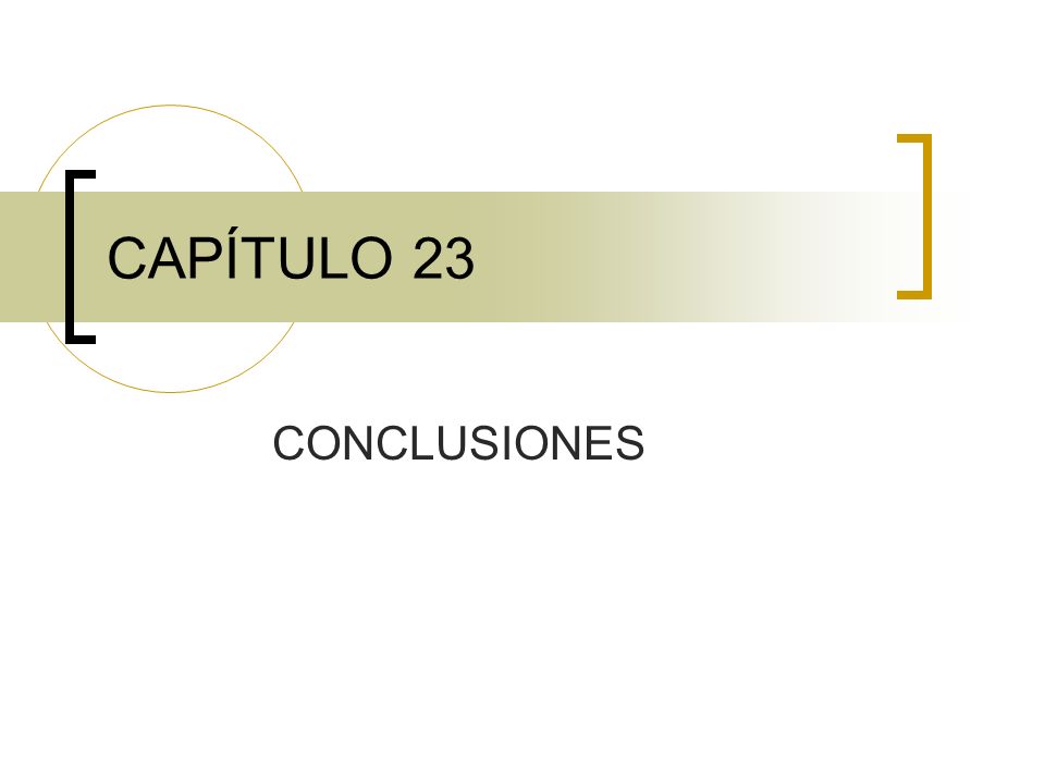 CAPÍTULO 23 CONCLUSIONES