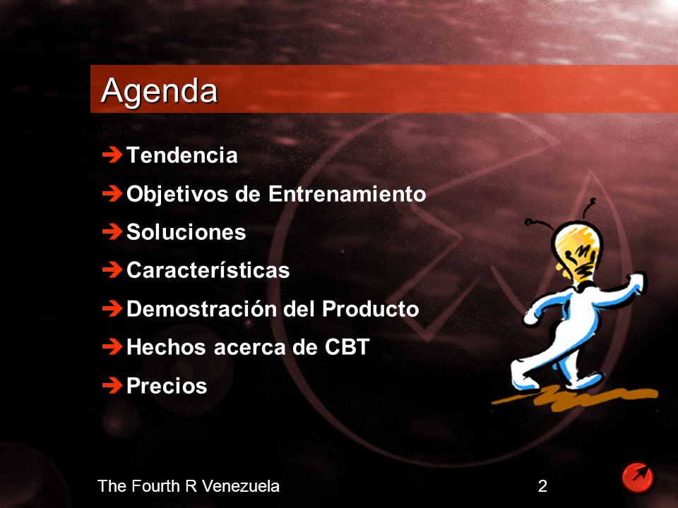 Agenda Tendencia Objetivos de Entrenamiento Soluciones Características