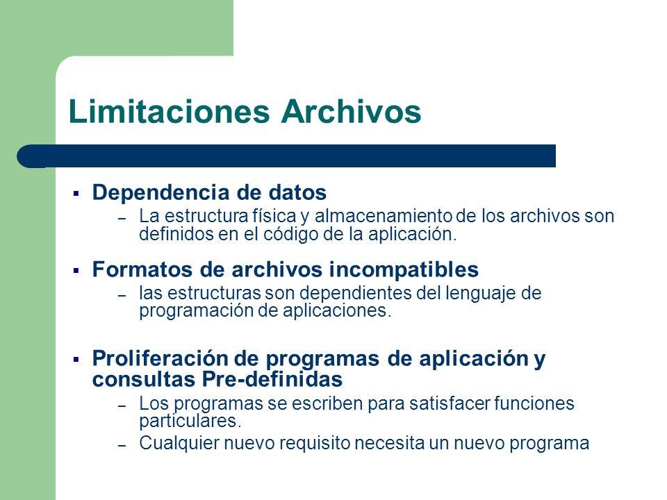 Limitaciones Archivos