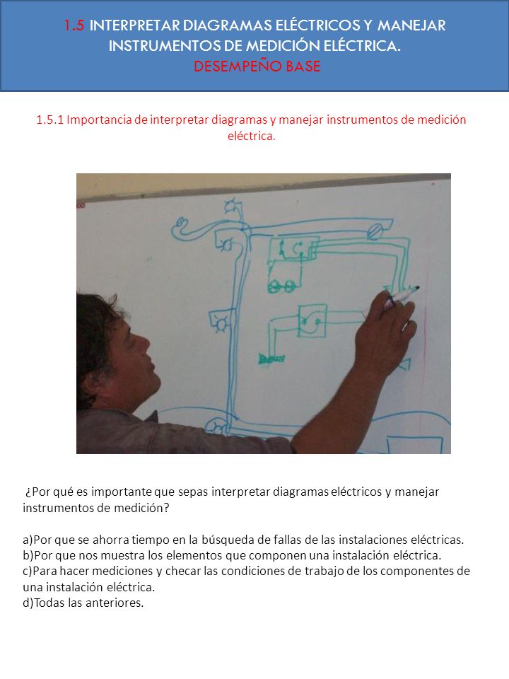 1.5 INTERPRETAR DIAGRAMAS ELÉCTRICOS Y MANEJAR INSTRUMENTOS DE MEDICIÓN ELÉCTRICA.