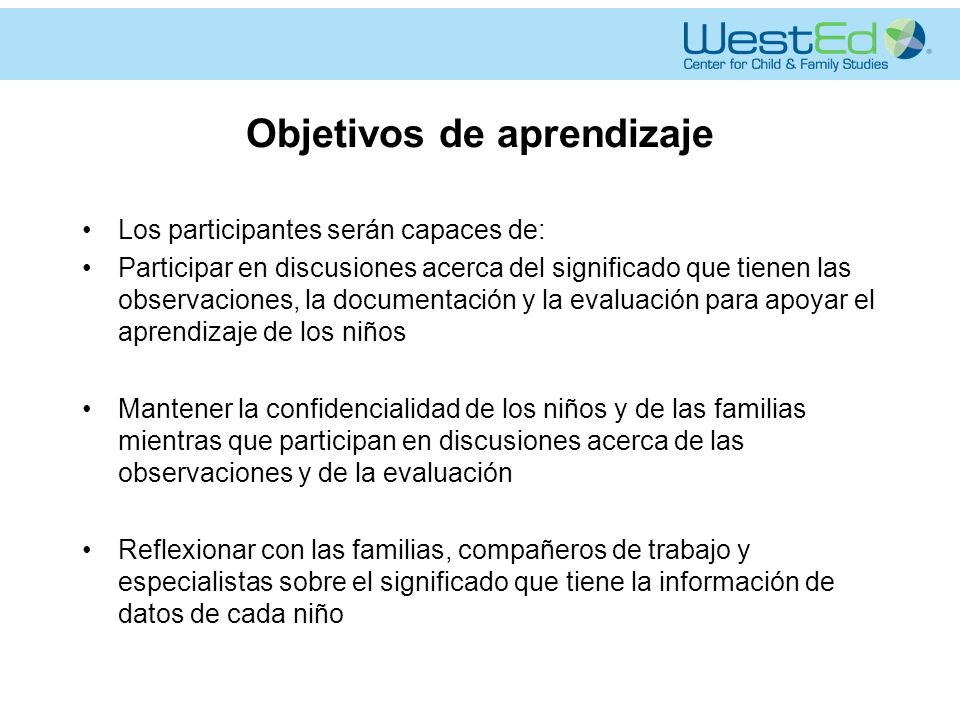 Objetivos de aprendizaje