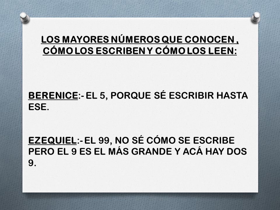 LOS MAYORES NÚMEROS QUE CONOCEN , CÓMO LOS ESCRIBEN Y CÓMO LOS LEEN: