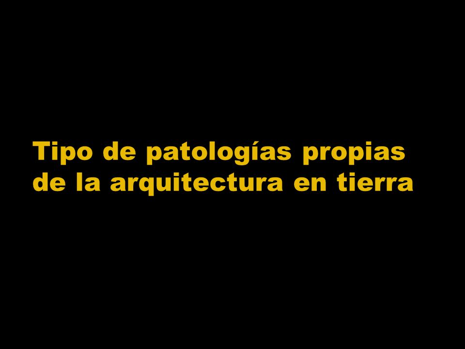Tipo de patologías propias de la arquitectura en tierra