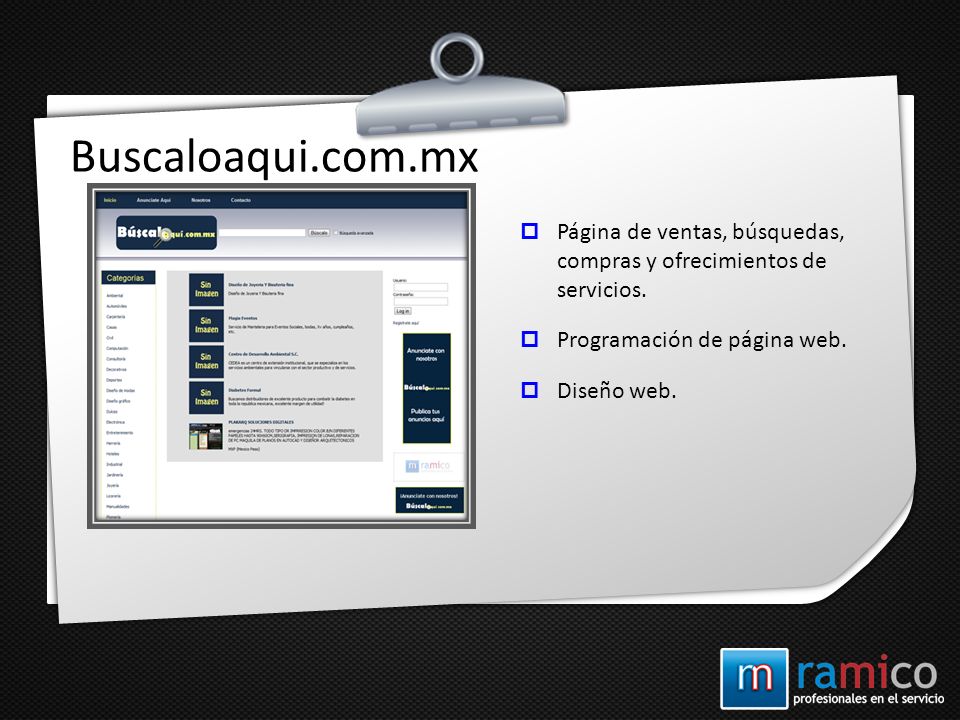 Buscaloaqui.com.mx Página de ventas, búsquedas, compras y ofrecimientos de servicios. Programación de página web.