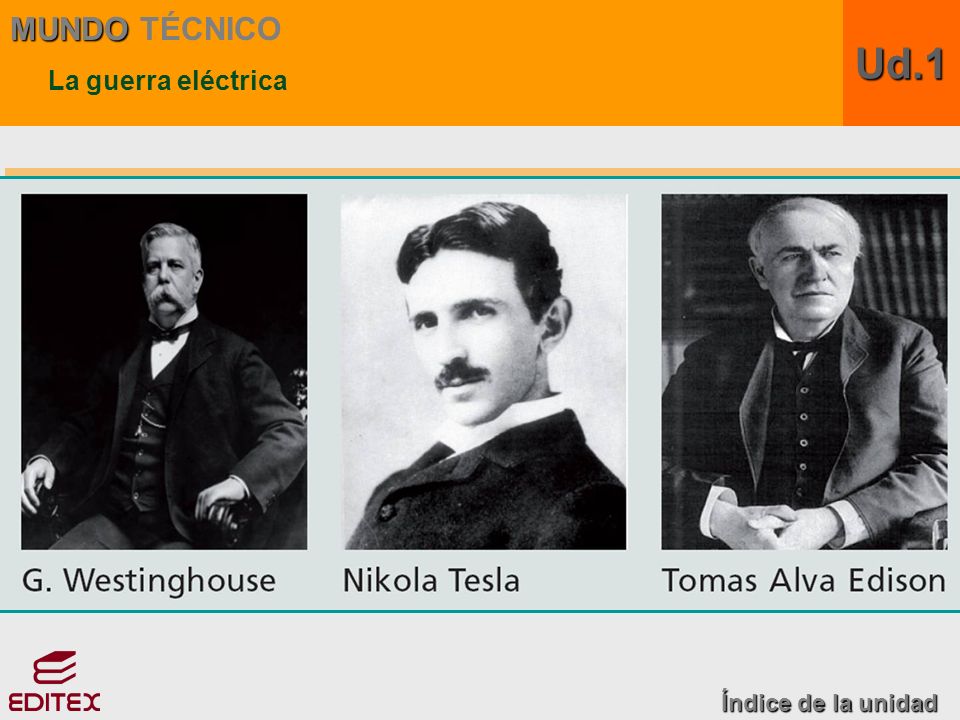 MUNDO TÉCNICO La guerra eléctrica Ud.1 Índice de la unidad