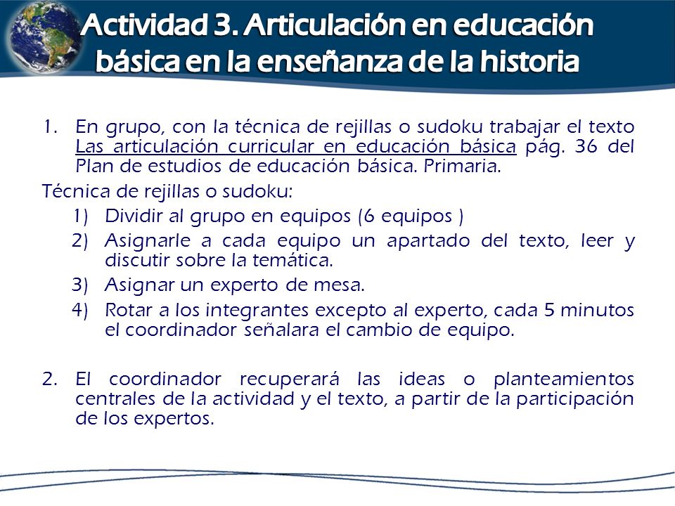 Actividad 3. Articulación en educación básica en la enseñanza de la historia