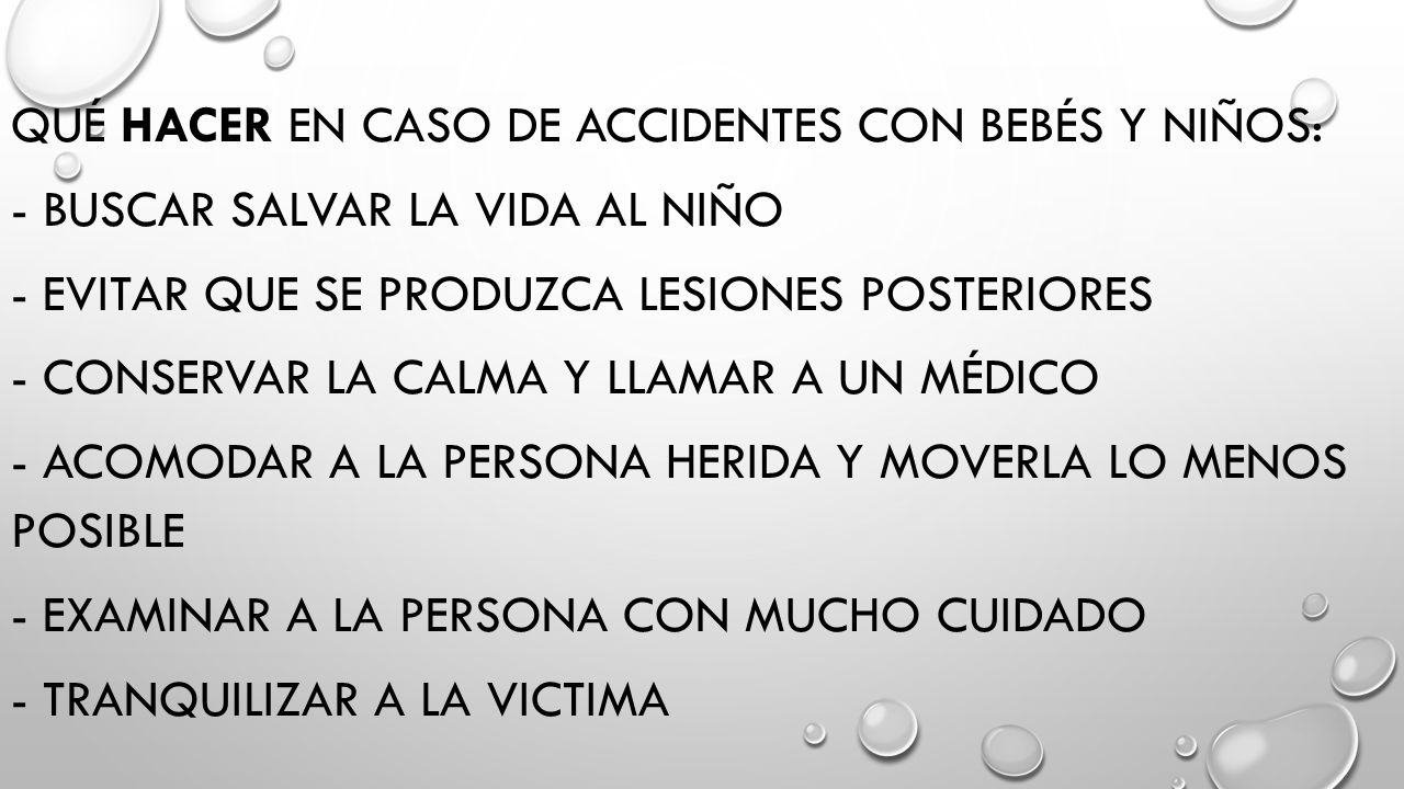 Qué hacer en caso de accidentes con bebés y niños: