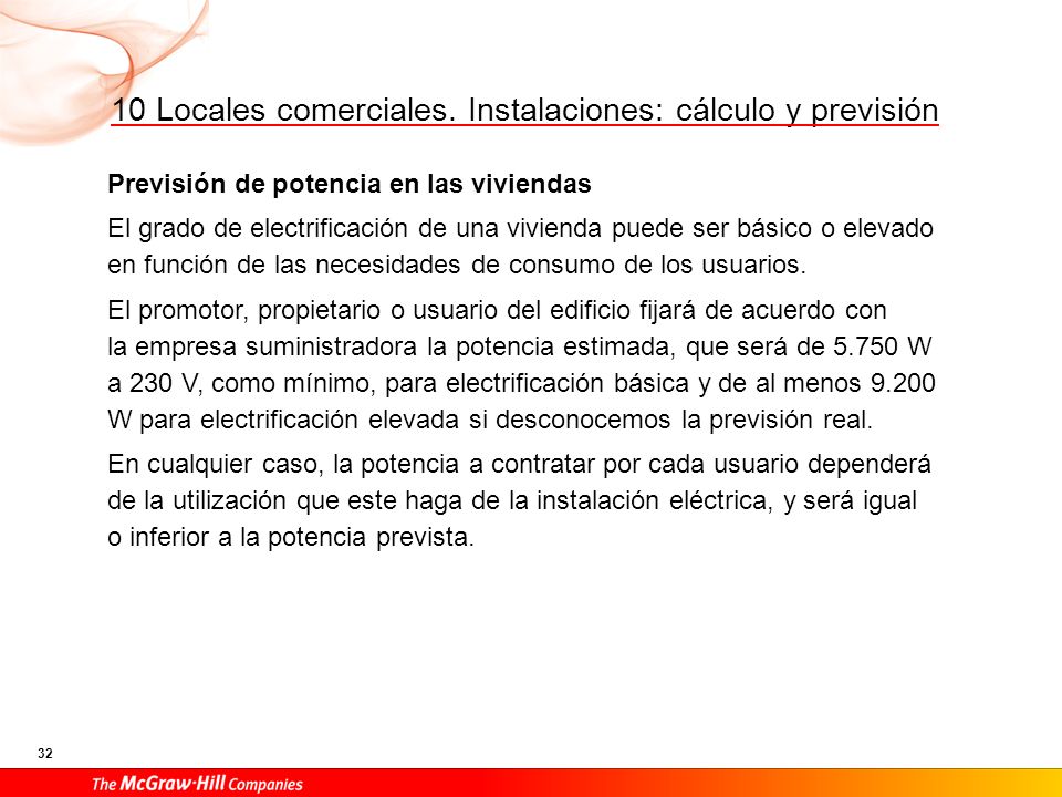 Previsión de potencia total de un edificio destinado preferentemente a viviendas
