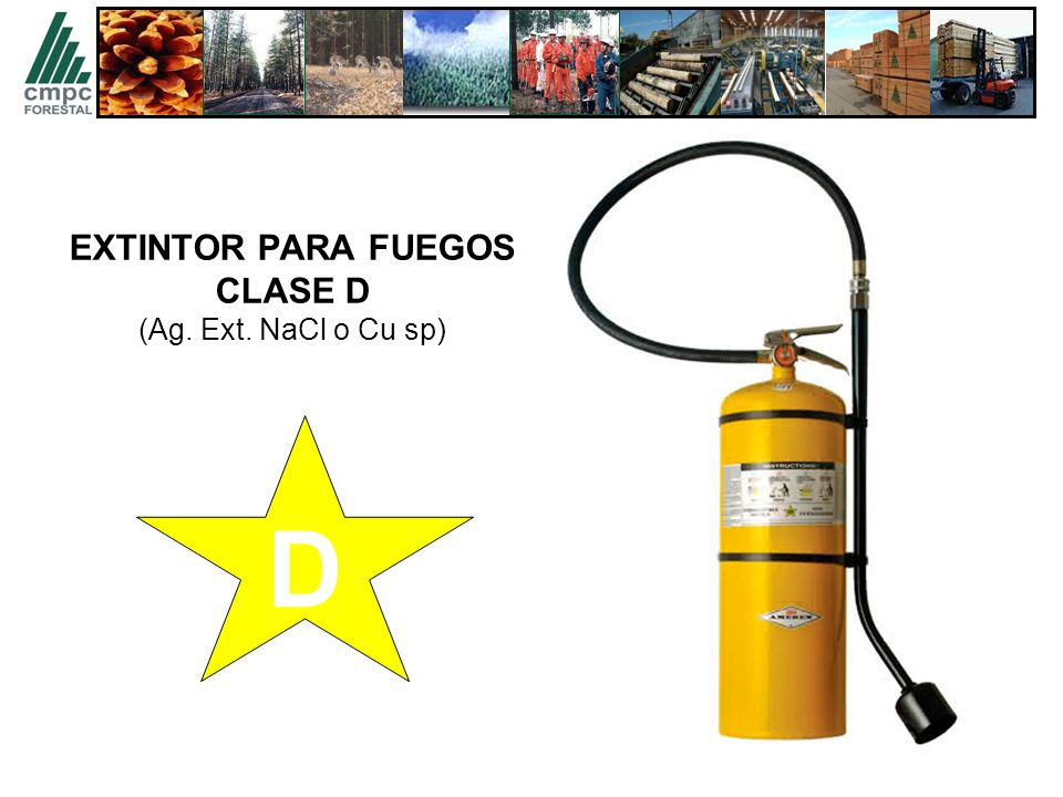 EXTINTOR PARA FUEGOS CLASE D (Ag. Ext. NaCl o Cu sp)