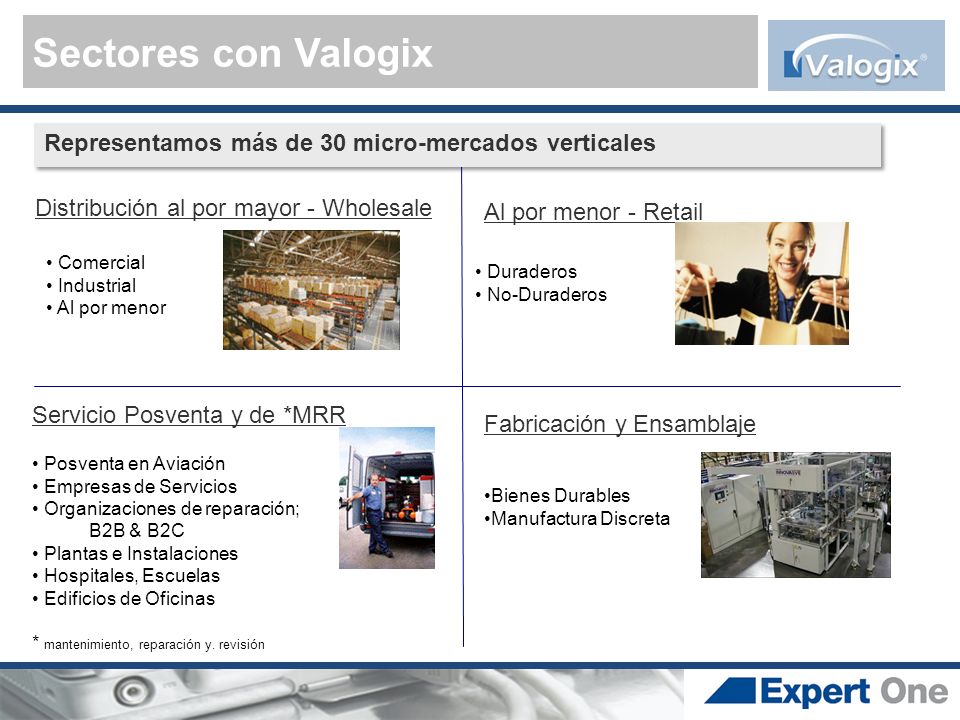 Sectores con Valogix Representamos más de 30 micro-mercados verticales