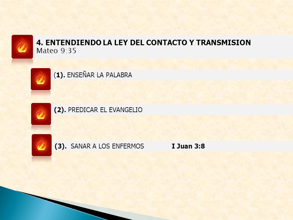 4. ENTENDIENDO LA LEY DEL CONTACTO Y TRANSMISION Mateo 9:35