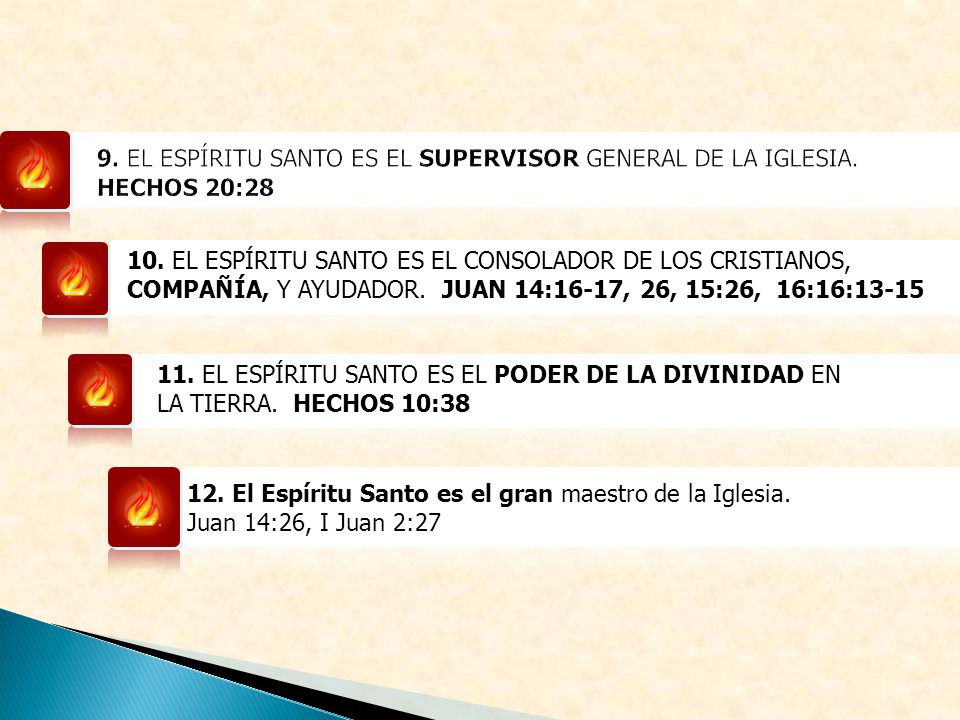 9. EL ESPÍRITU SANTO ES EL SUPERVISOR GENERAL DE LA IGLESIA