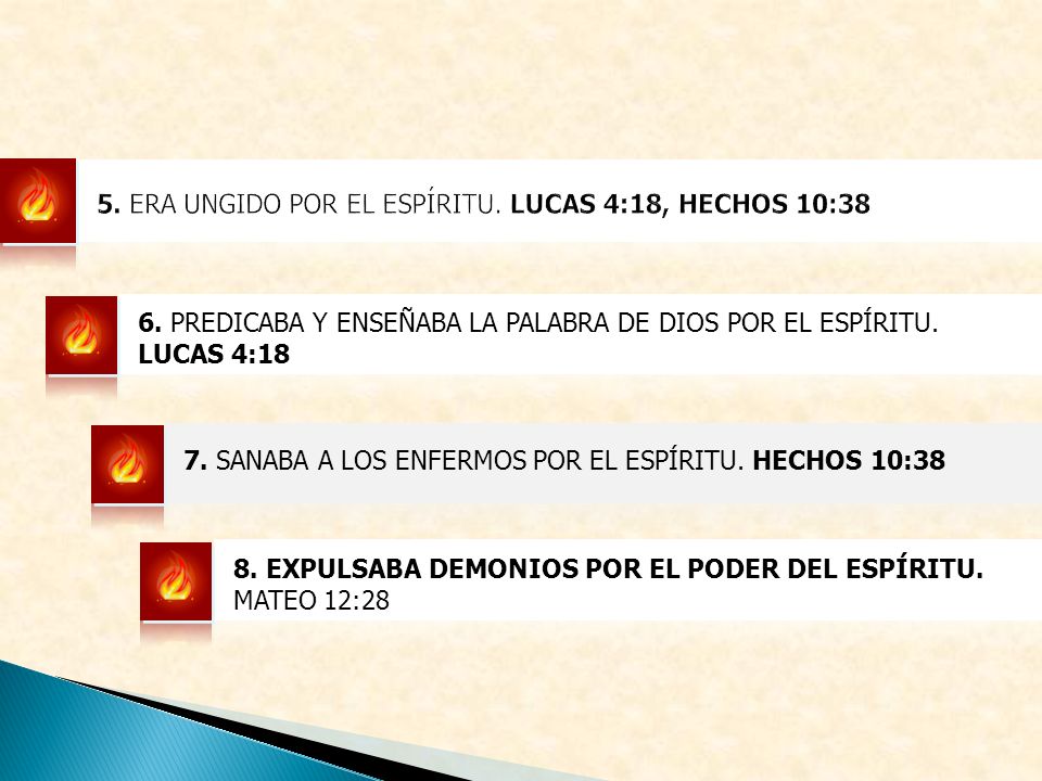 5. ERA UNGIDO POR EL ESPÍRITU. LUCAS 4:18, HECHOS 10:38