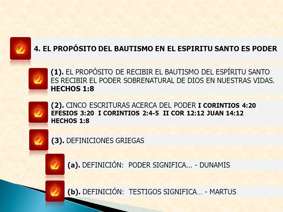 4. EL PROPÓSITO DEL BAUTISMO EN EL ESPIRITU SANTO ES PODER