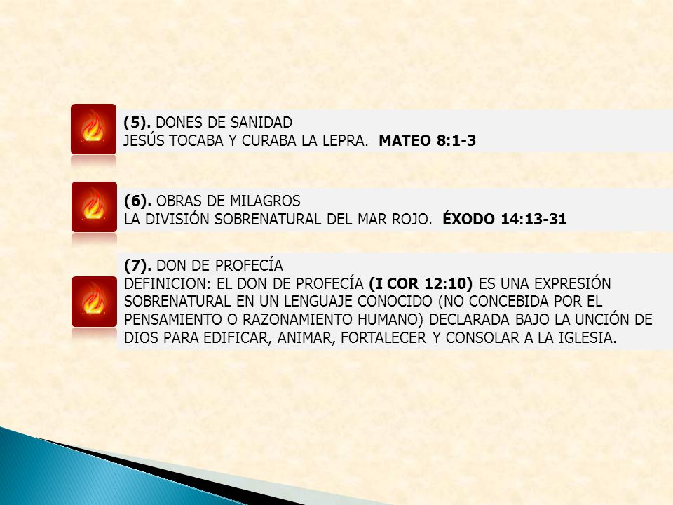 (5). DONES DE SANIDAD JESÚS TOCABA Y CURABA LA LEPRA. MATEO 8:1-3. (6). OBRAS DE MILAGROS. LA DIVISIÓN SOBRENATURAL DEL MAR ROJO. ÉXODO 14:
