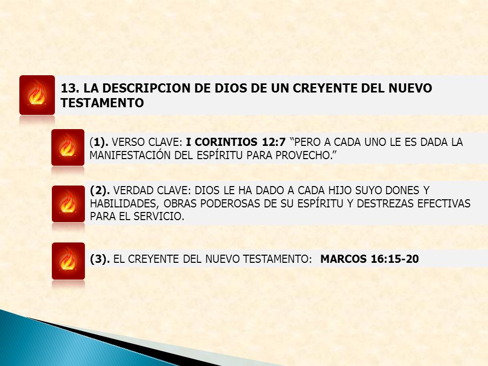 13. LA DESCRIPCION DE DIOS DE UN CREYENTE DEL NUEVO TESTAMENTO