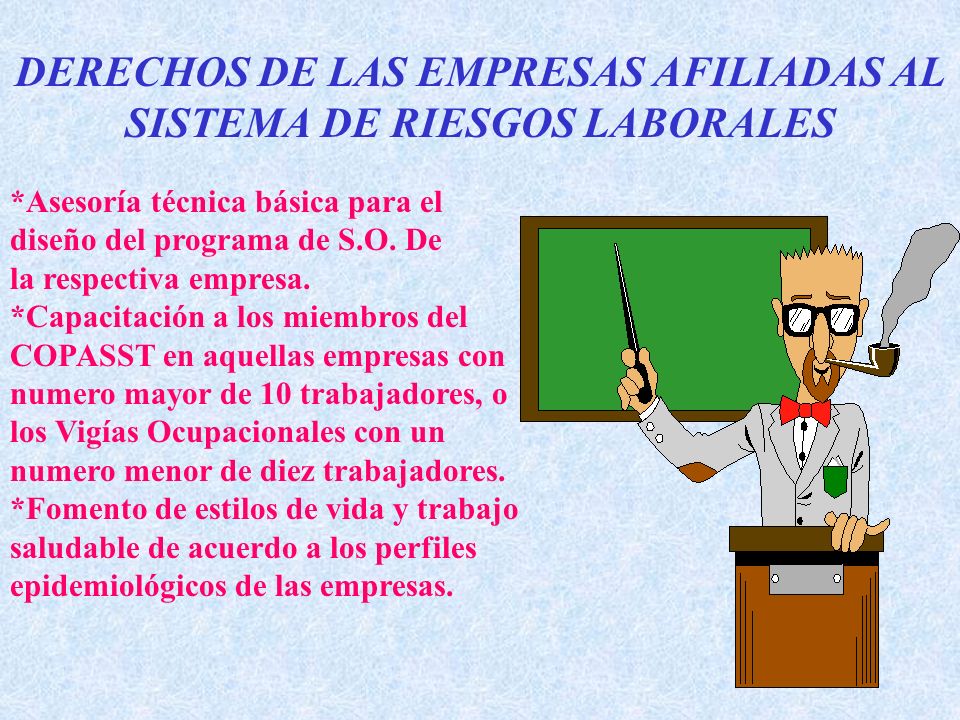 DERECHOS DE LAS EMPRESAS AFILIADAS AL SISTEMA DE RIESGOS LABORALES