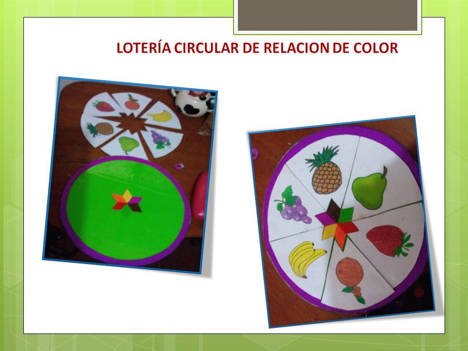 LOTERÍA CIRCULAR DE RELACION DE COLOR