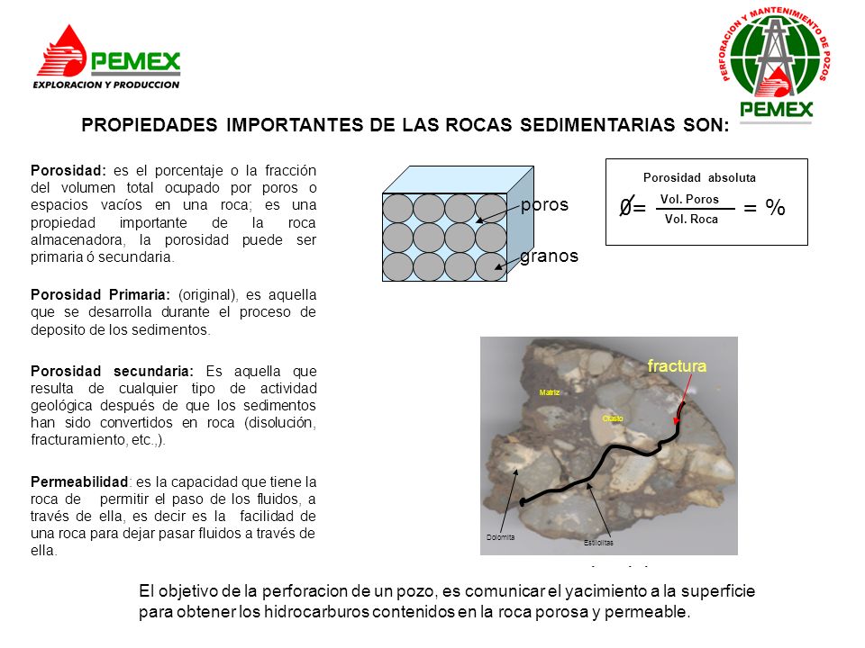 0= = % PROPIEDADES IMPORTANTES DE LAS ROCAS SEDIMENTARIAS SON: poros