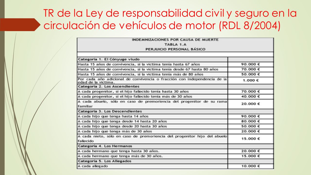 TR de la Ley de responsabilidad civil y seguro en la circulación de vehículos de motor (RDL 8/2004)