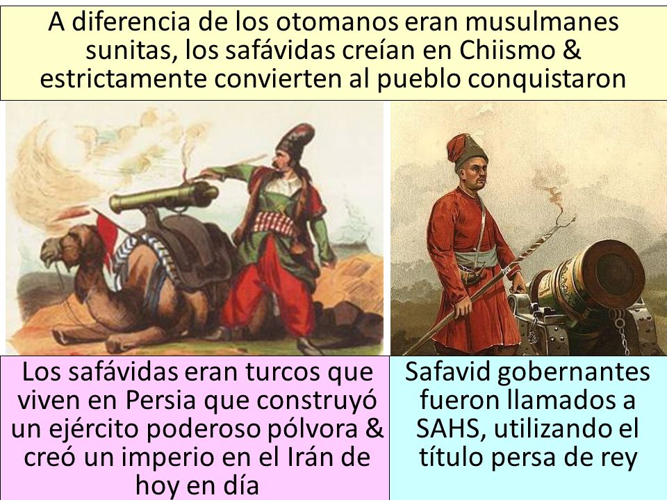 A diferencia de los otomanos eran musulmanes sunitas, los safávidas creían en Chiismo & estrictamente convierten al pueblo conquistaron