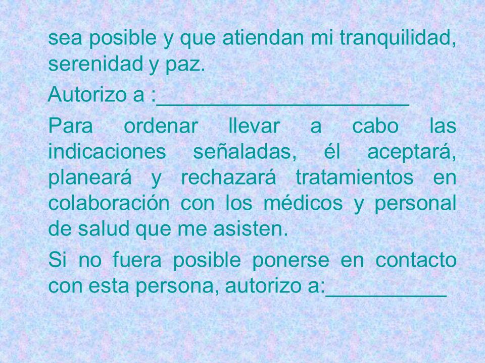 sea posible y que atiendan mi tranquilidad, serenidad y paz.